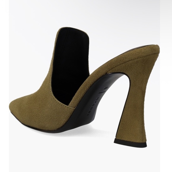 Natori Women’s Minh Pointed Toe Suede Olive Green Mule Sz 7.5 - Picture 4 of 5